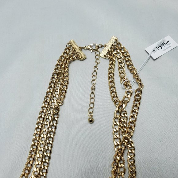 Bijou Drive gold 3 row chain with red crystal stones and 6 layer chain - Picture 6 of 7